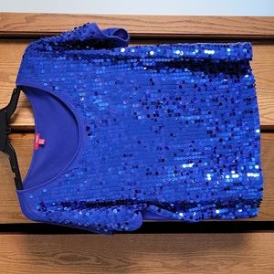 Bongo Royal Blue Sequin Front Tank SZ 2XL